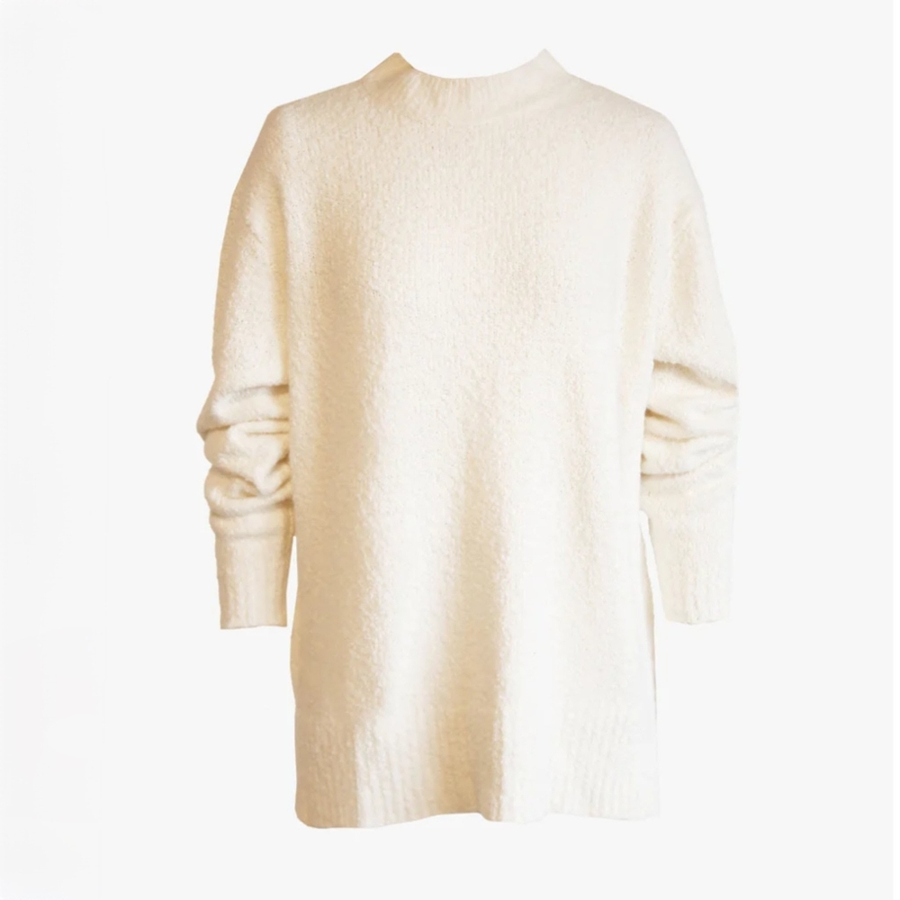 ABLE Alexis Boucle Sweater Ladies Medium Almond Color (Cream) Soft With Stretch